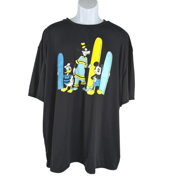 Disney Mickey Mouse And Friend Swim Shirt Mens 3XL Short Sleeve Black‎ TP-3450 - Picture 1 of 8